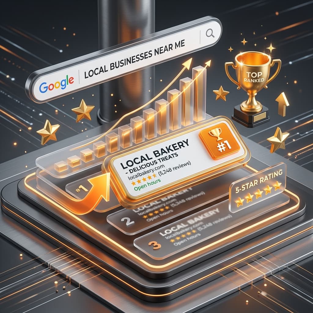 Local business Google ranking 2026 split screen contractor without calls vs winning website